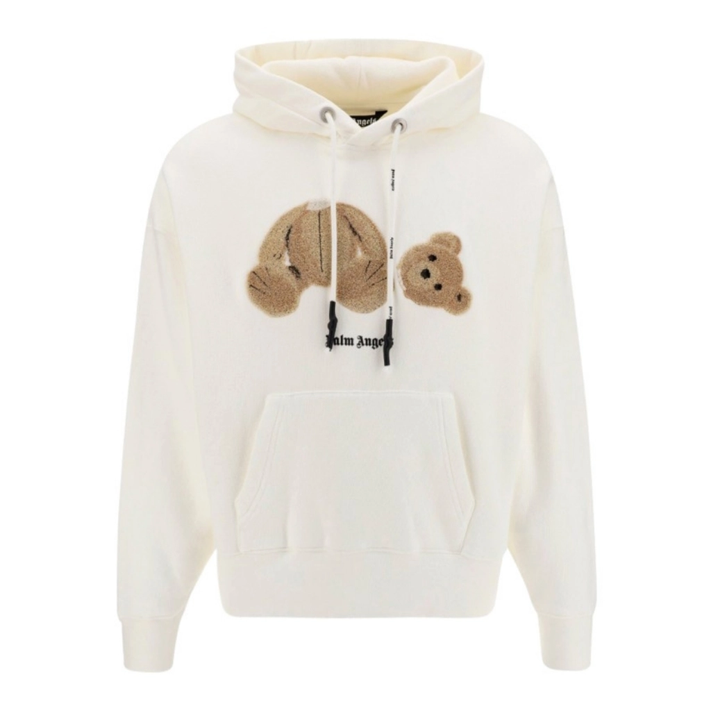 Palm Angels Mens Kill The Bear Cream Hoodie - Size Large